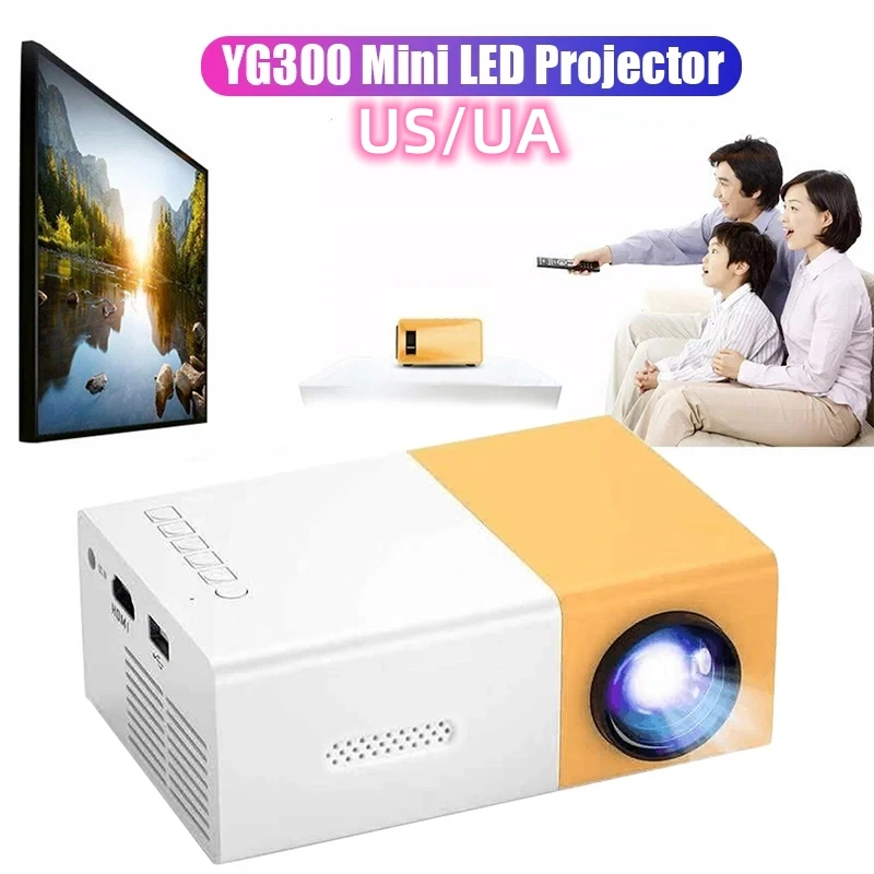 YG300 Mini LED Projector Yg300 Upgraded Version 1080P HDMI-Compatible USB Audio Portable Home Media Video Player Projetor