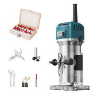 800W Electric Wood Router Trimmers Woodworking Milling Engraving Slotting Trimming Machine Hand Carving Tools With 6.35mm Cutter