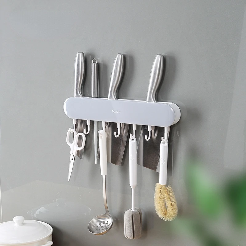 Chopsticks Hole Kitchen Sword Rack Multi-functional Storage Figurine Rack Wall Razor Cylinder Kitchen Storage Rack Hanging Rack