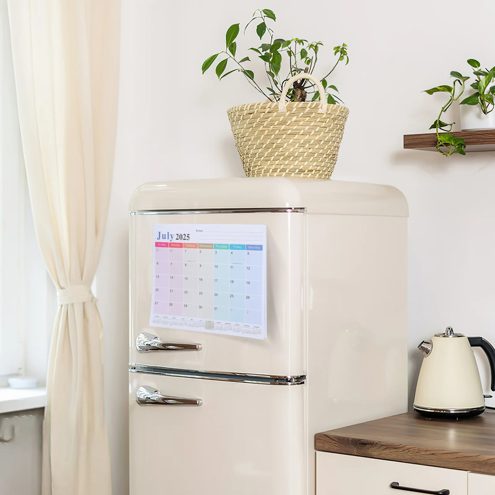 

18pcs 18-Month Magnetic Calendar For Fridge 2025-2026 Monthly Planner Refrigerator Schedule Book Large Grid Sturdy Paper Print