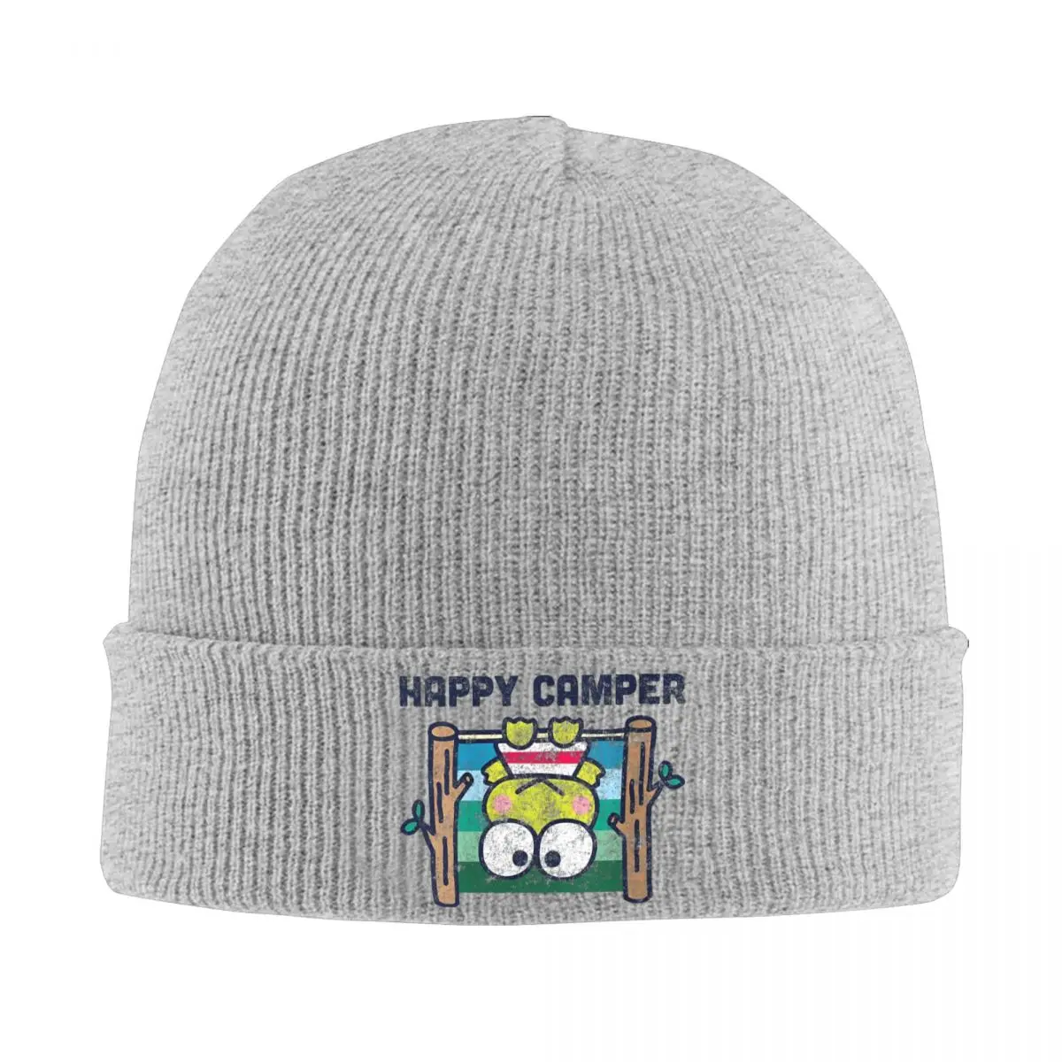 Womens Keroppi Happy Camper Beanie Hats Fashion Caps Men Women Unisex Gym Knitted Hat Autumn Custom Thermal Elastic Beanie Hat