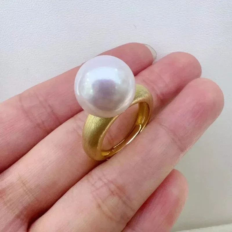 

Gorgeous HUGE AAAA 10-11mm South Sea White Round Pearl Ring 925s ..