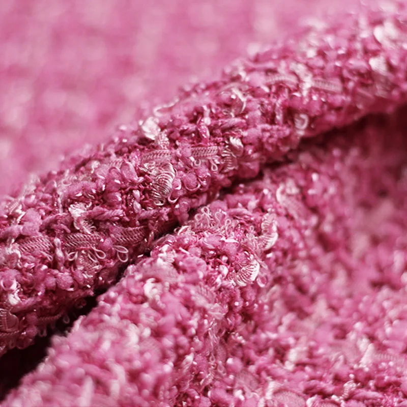 

Плетеная твидовая ткань розового цвета для женщин, осенне-зимняя куртка, костюм, пальто, сумка, ткань «сделай сам», швейный материал