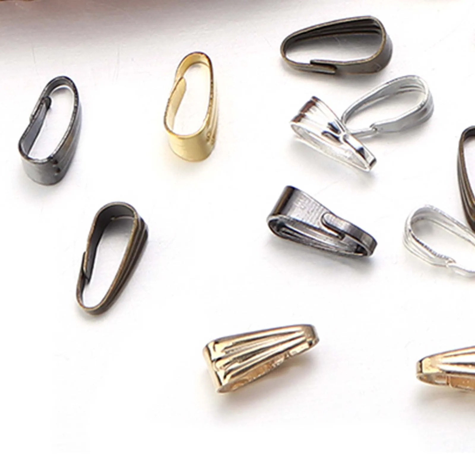 10/200pcs Brass Inlaid Zircon Pinch Bails Pinch Bails Crushing Jewelry Findings Dangle For Clamping Bale Accessories