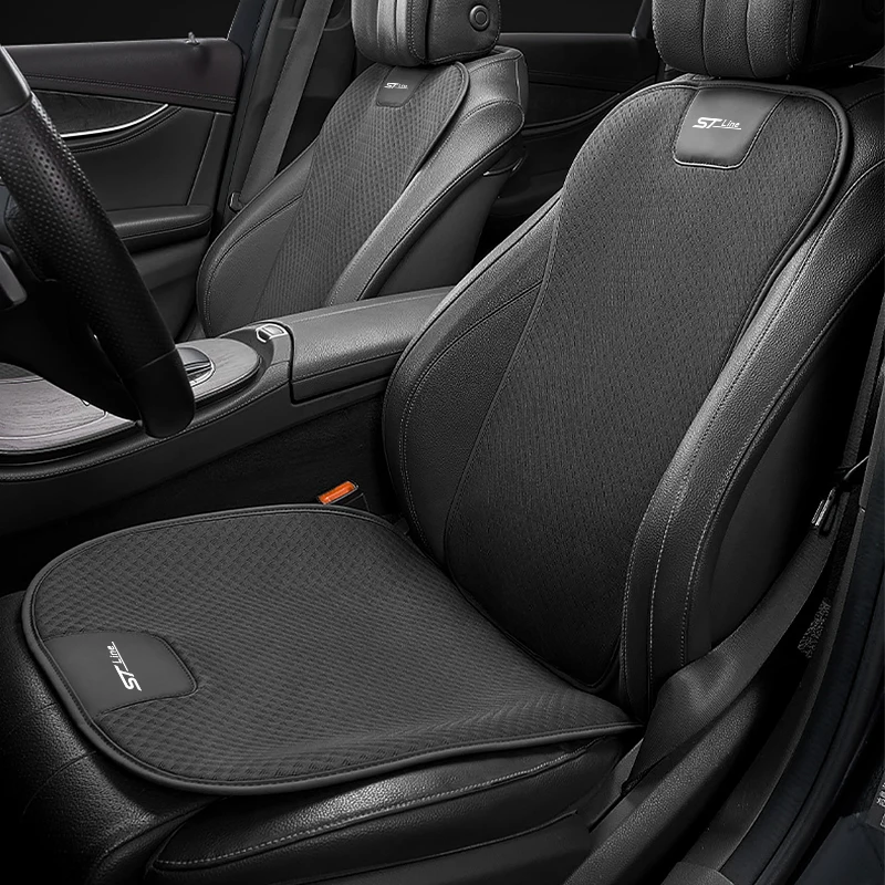 Car Seat Cushion For Ford ST Line Kuga S Max Focus Puma Fiesta All‑Season Seat Cover Ice Silk Rear Seat Backrest Protector Pad