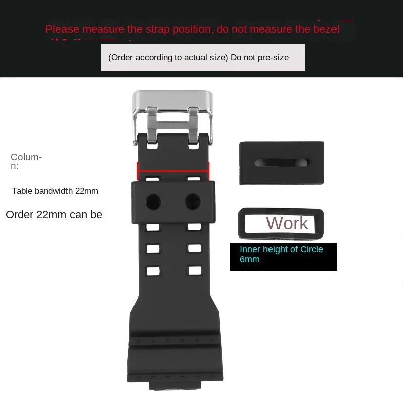 Сменная пряжка для часов, силиконовая подставка для часов, фиксированное кольцо, запасные части 16, 18, 20, 22, 24 мм, пряжка ремешка для часов Casio, 2 шт.