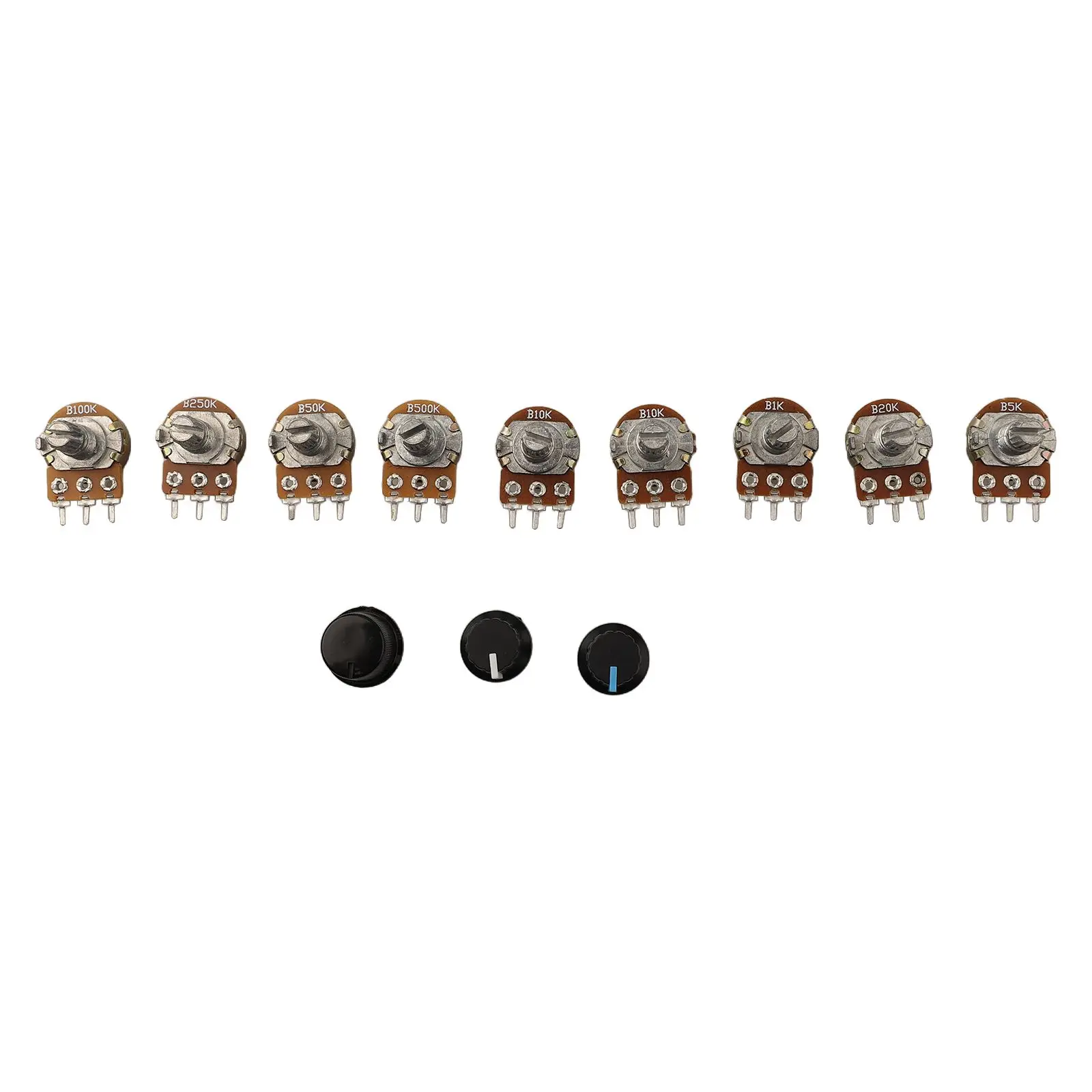 

Linear Taper Potentiometer 100PCS Potentiometer Set Sturdy Plastic Knob Carbon Film Potentiometer For Audio Applications