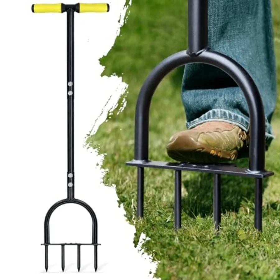 

Colwelt Lawn Aerator Tool 38inch, Heavy Duty Grass Spike Aerator for Compacted Soil Aeration, Manual Lawn Air Aerators Tool wit