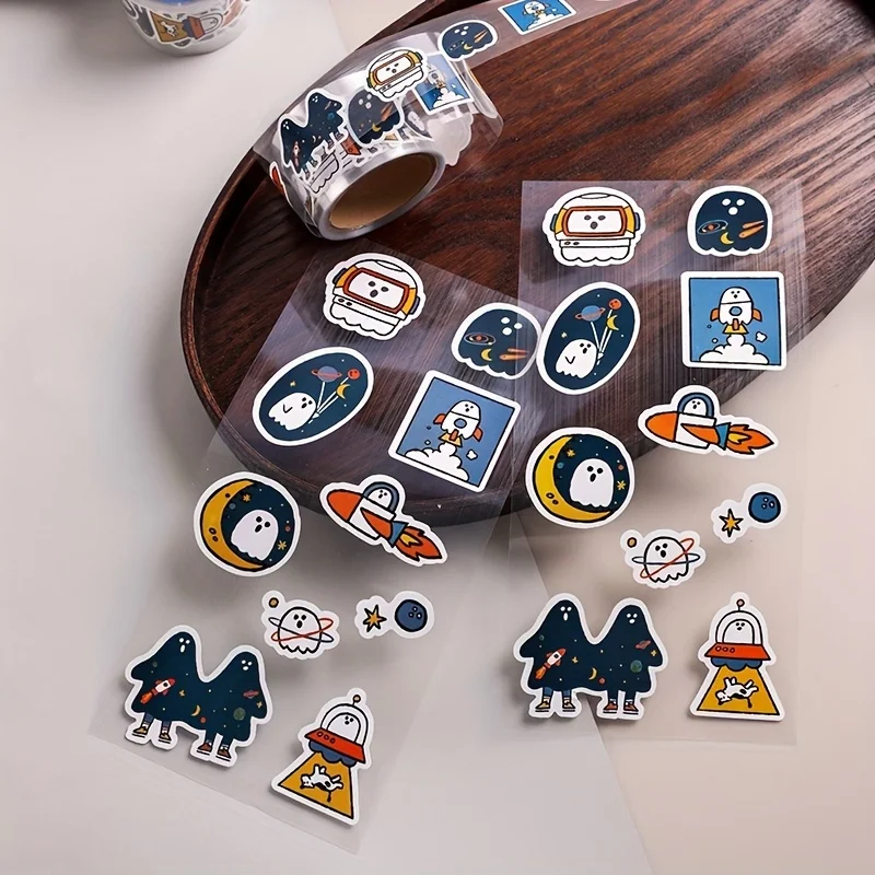 Original Astronaut Stickers Space Space Sealing Paste Creative Magazine Material Decorative Waterproof Oil-Proof