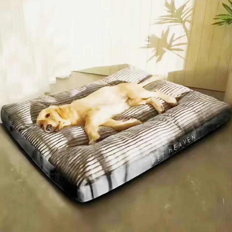 Large Dog Bed Soft Corduroy Pet Sleeping Mat Thicken Oversize Dog Cat Cushion Non-slip Removable Washable Dogs Sofa Pet Supplies