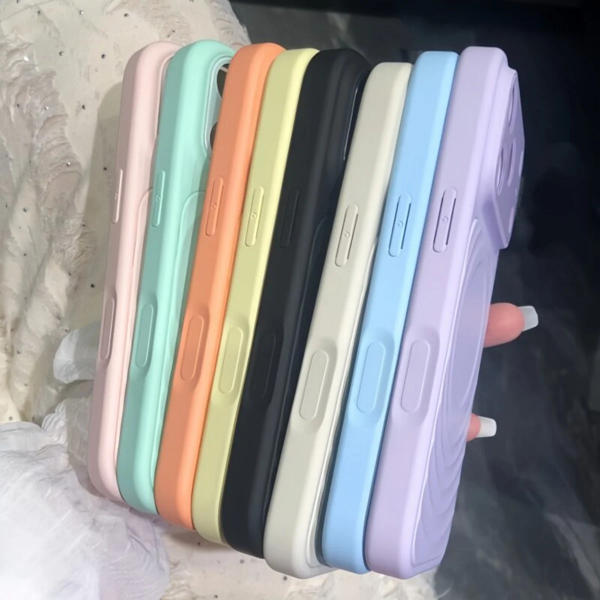 Luxury Wave Water Ripple Pattern Liquid Silicone Phone Case For iPhone 17 16 15 14 Pro Max Camera Large Window Shockproof Cover view 4