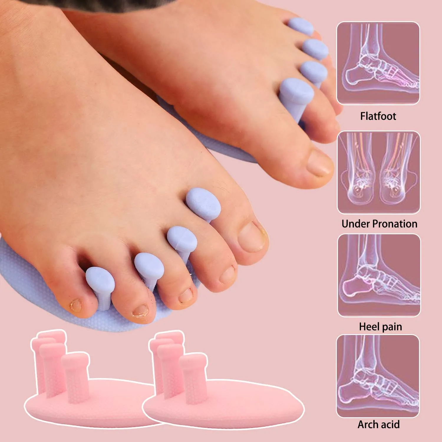 1/2pairs Arch Foot Trainer Fitness Leg Toes Plantar Function Exerciser Thumb Valgus Corrector Toe Splints Buttocks Arch Trainer