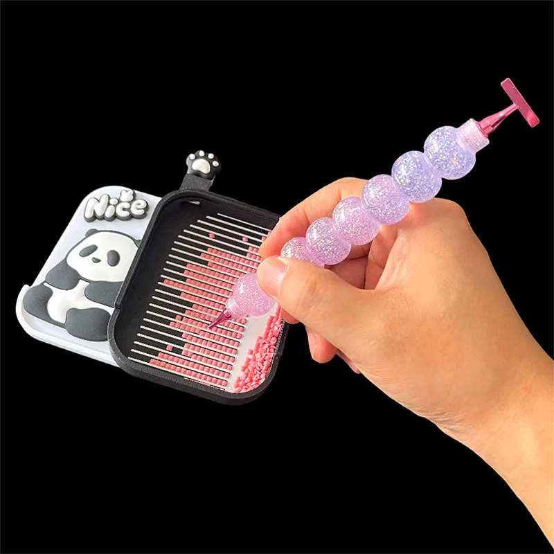 DIY Diamond Painting Pen Purple Pink Embroidery Threaded Dot Drill Tool Multifunctional Metal Screw Thread Tips Accessories