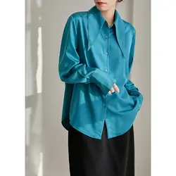 Spring Autumn New Fashion Buttons Solid Color Blouse Women Clothes Simplicity Turn-down Collar Long Sleeve Shirts Temperament