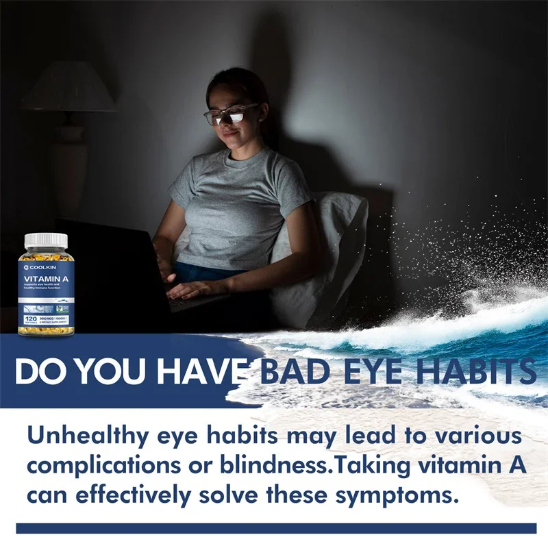 فيتامين أ 10,000 وحدة معالجة الرأس - يعزز صحة العين، ويعزز المناعة، وغير المعدلة وراثيًا