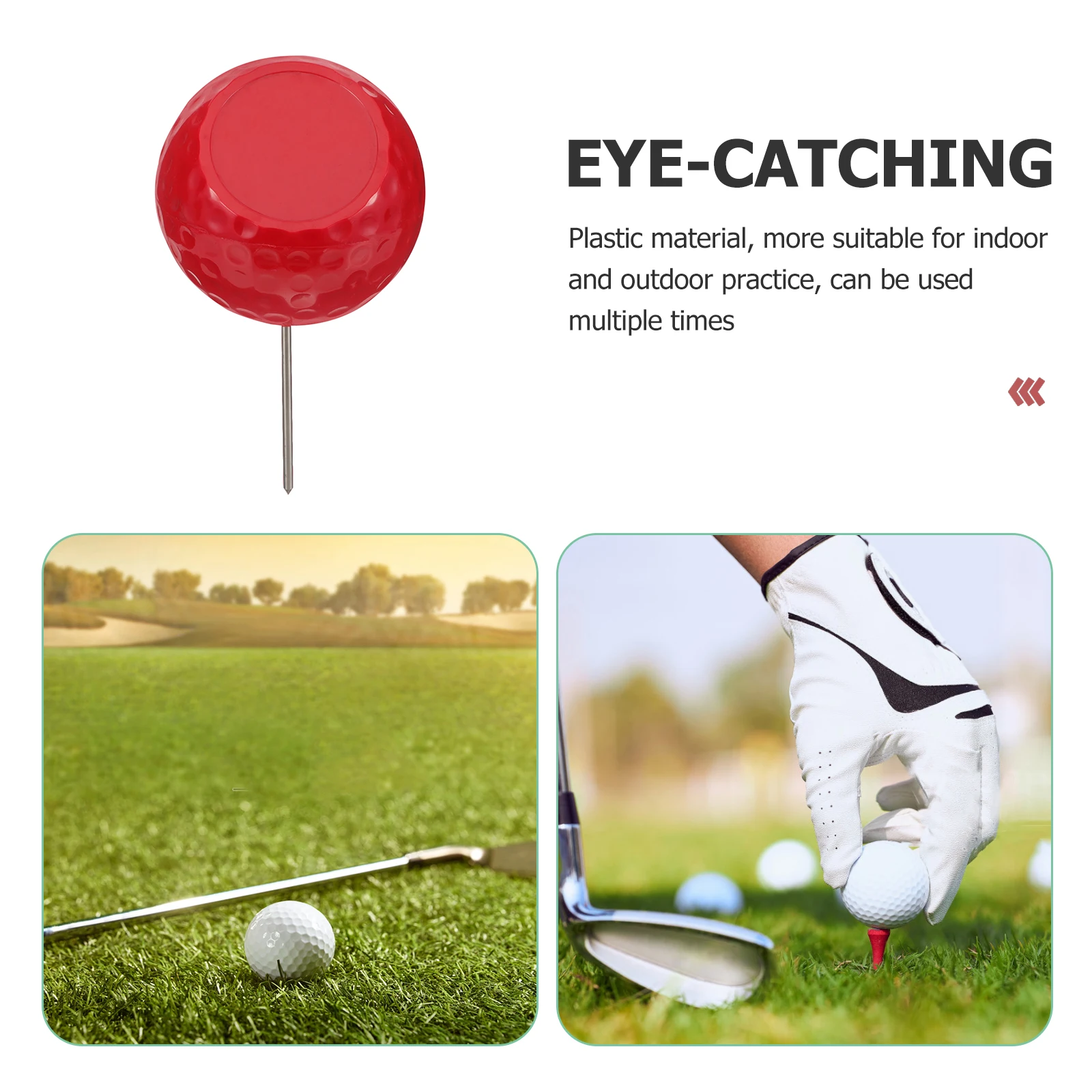 

Golf Course Tee Mark Golden Red Small Fit Ground Insert ABS Golfs Court Durable Practical Accessories Supplies