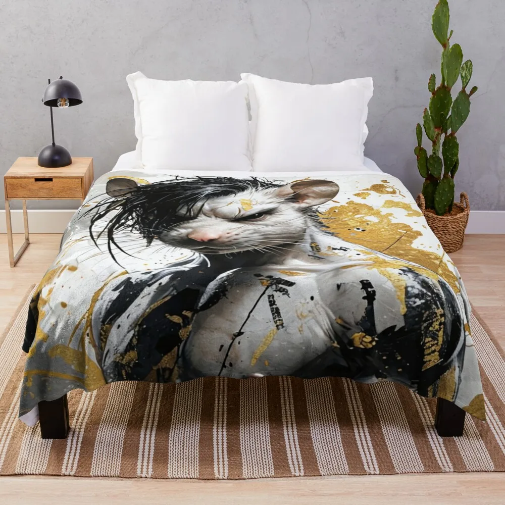 

Hybrid Animal Being Rodent-Man Throw Blanket manga Luxury wednesday for winter Blankets