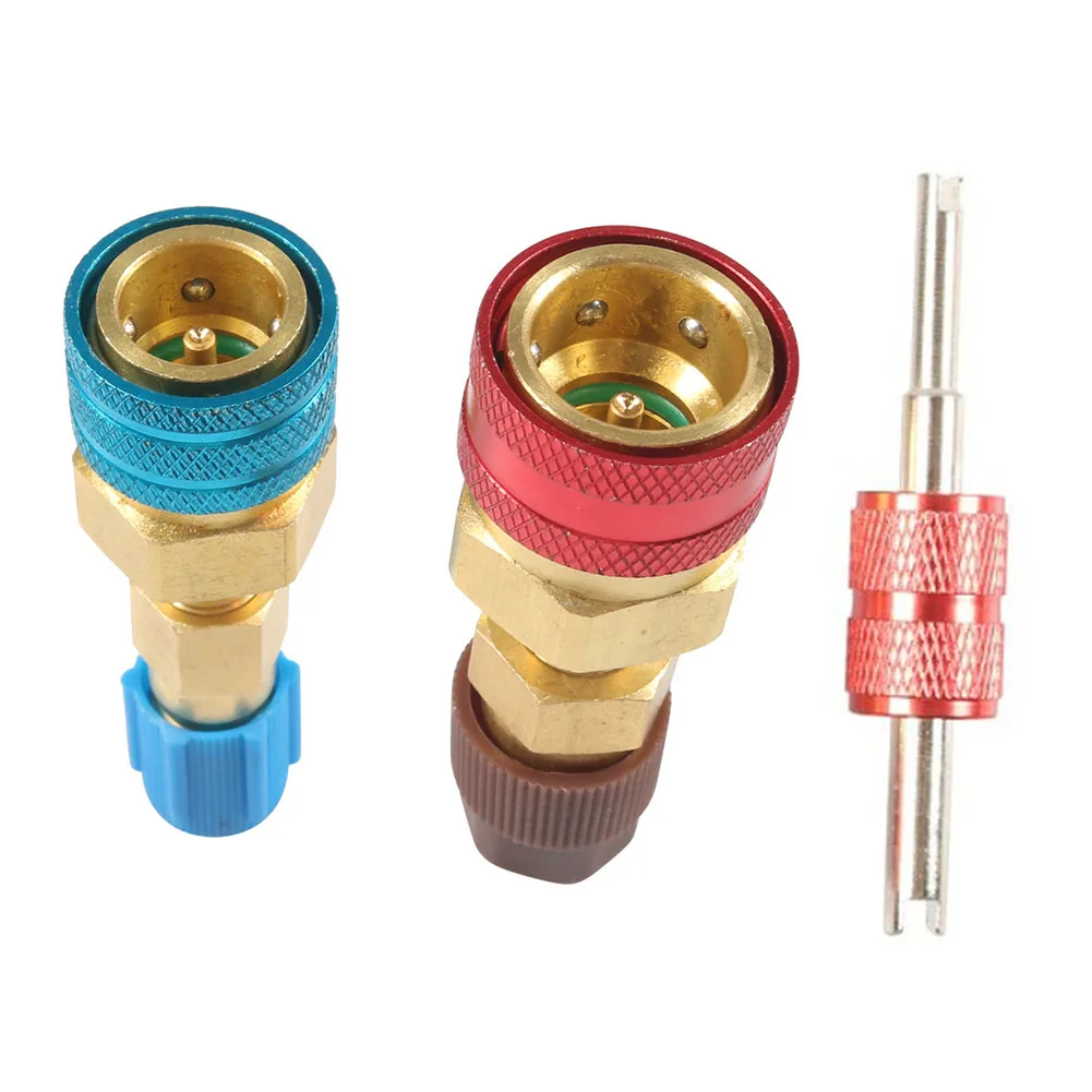 

R1234yf Быстроразъемный разъем R1234YF к R134A Высокие и низкие шланговые разъемы для автомобильных систем кондиционеров Быстрое подключение