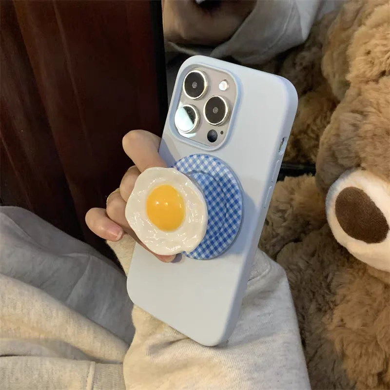 

Милый трехмерный держатель для телефона с жареным яйцом Tok Griptok, подставка для iPhone 15, универсальный держатель для аксессуаров Samsung