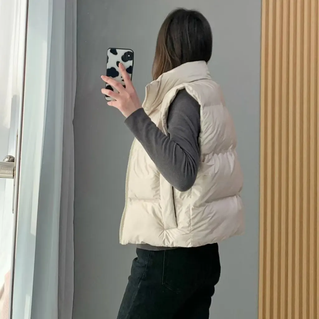

Women's Sleeveless Vest Casual Solid Color Korean Fashion Coat Waistcoat Spring Autumn Trendy Outerwear