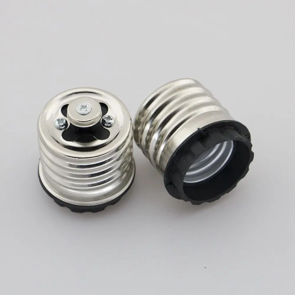 Durable Iron E40 To E27 Black Heat-resistant Screw Light Holder Light Bulb Adapter Home