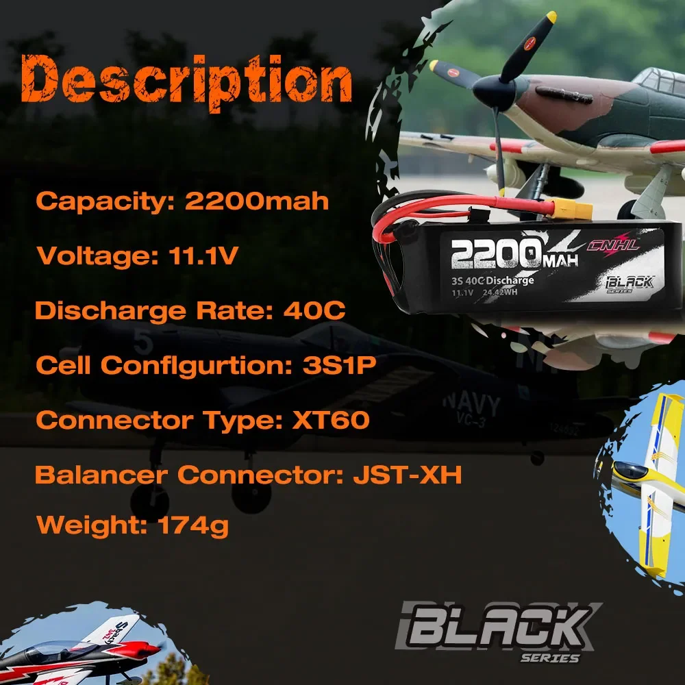 2PCS 3S 11.1V Lipo Battery 2200mAh 30C 70C With XT60 Plug For RC Airplane Helicopter Quadcopter FPV Drone Car Racing Hobby