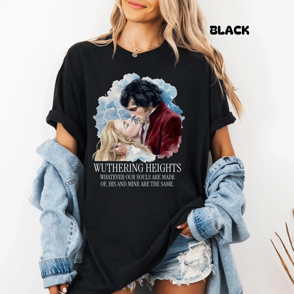 2026 Summer Women's Wuthering Heights Emily Brontë T-Shirt Cotton and Breathable Short Sleeve Streetwear Oversized Loose Casual