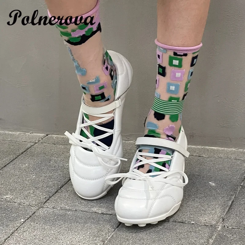 Cross Tied Strange Heel Sneaker Pumps Kitten Heels Sport Style Shoes Novelty Designer Ladies Mary Janes Zapatos Para Mujere