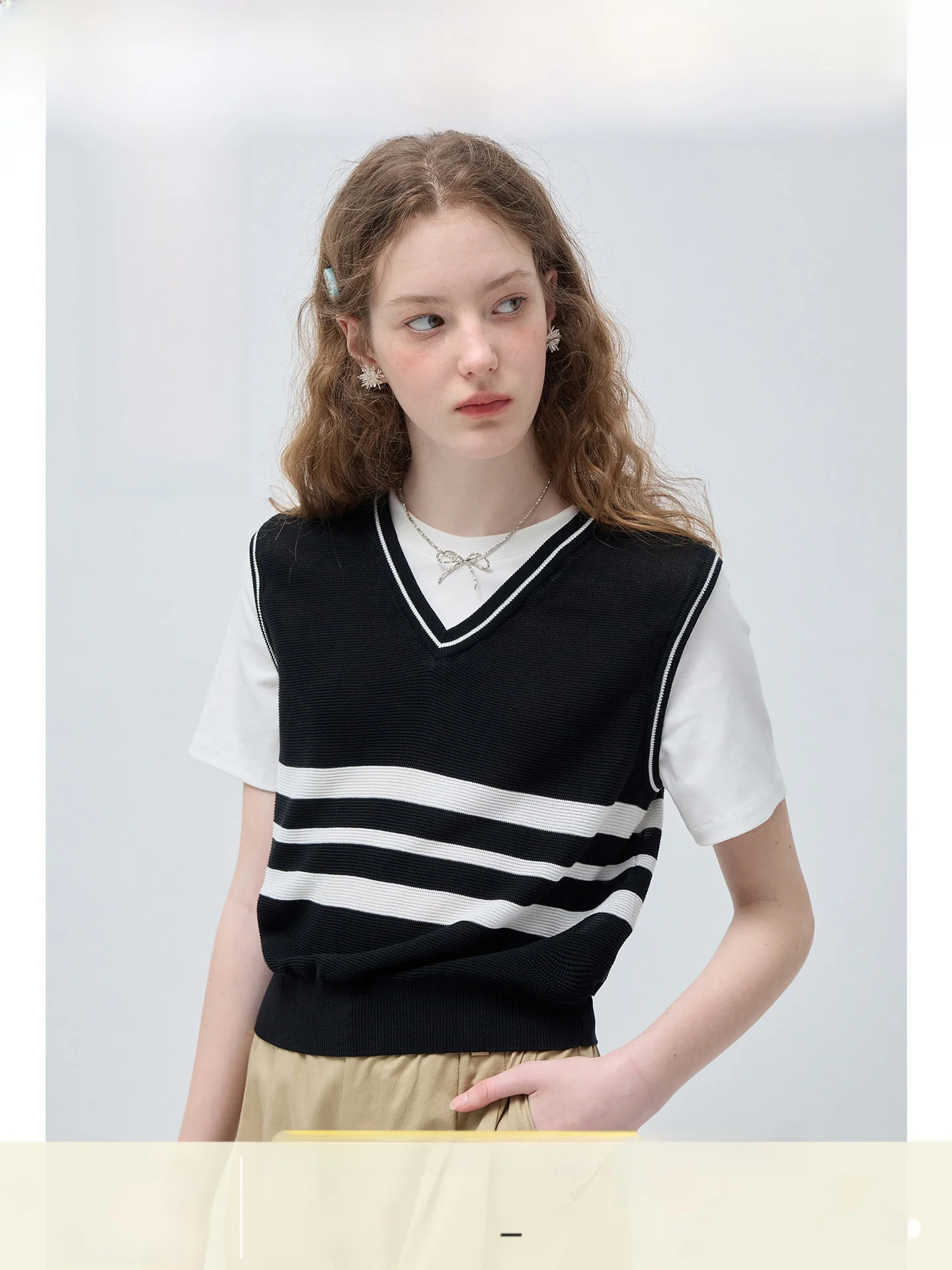 

Женская трикотажная рубашка в полоску больших размеров, имитация двухслойной футболки с коротким рукавом, летний топ Lenzing Micro Plump MM, повседневный стиль, корейский стиль