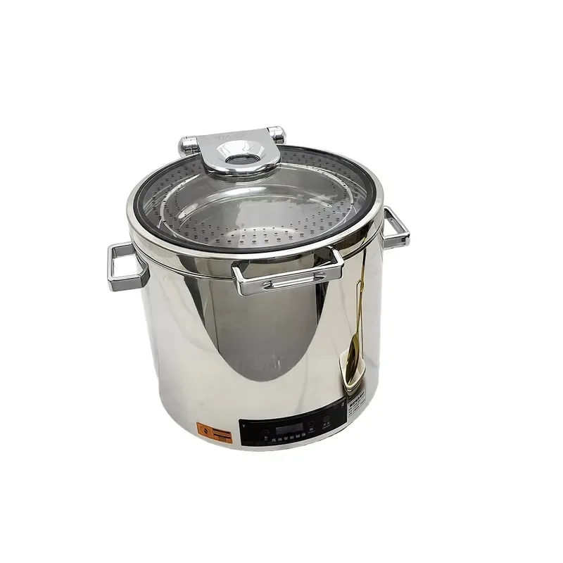 13L Electric Soup Pot Stainless Steel Digital Touch Screen Temperature Control Energy Efficient Insulator Silver Kitchen