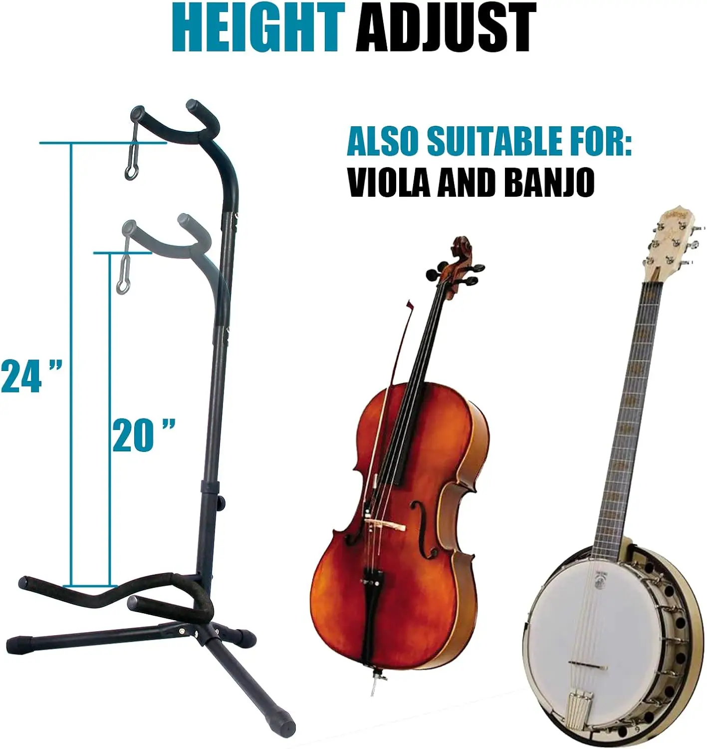 Universal Guitar Stand with Neck Holder Tripod Guitar Holder Guitar Floor Stand for Acoustic Electric Guitars Bass Ukulele Banjo