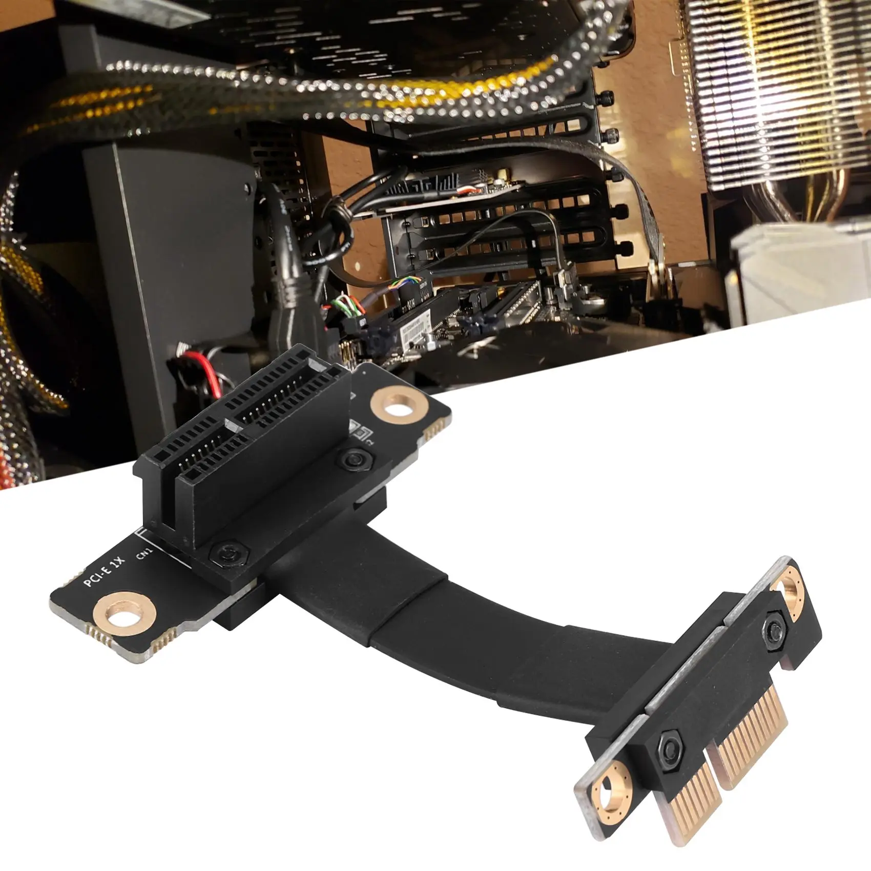 Kabel pionowy PCIE X1 podwójny 90 stopni kąt prosty PCIe 3.0 X1 do X1 kabel przedłużający 8Gbps PCI Express 1X karta rozszerzająca-5CM