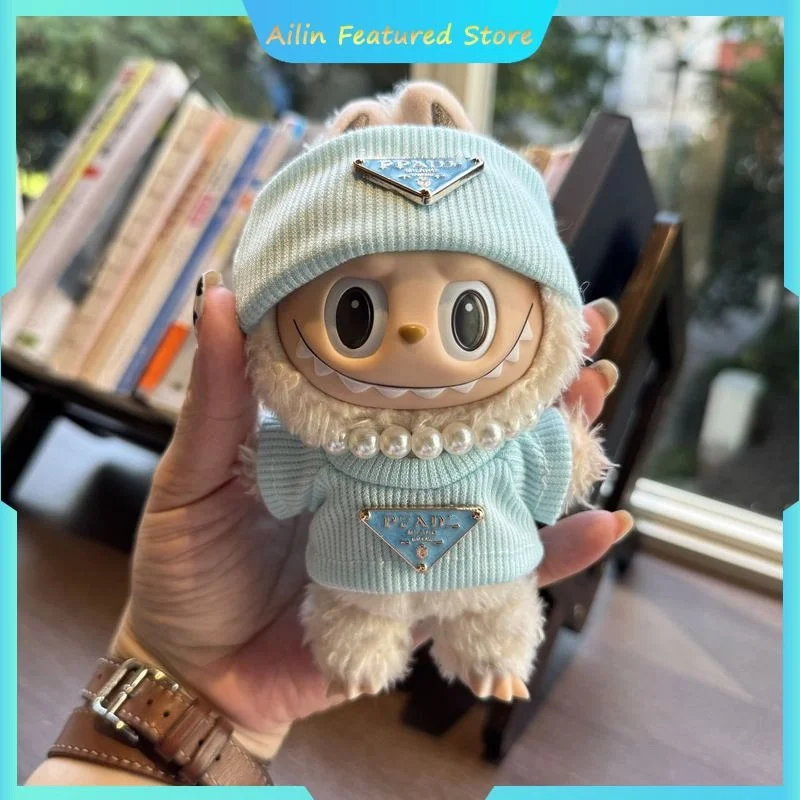 

For Labubu Clothes With Hats Pearl Jewelry Knitted Sets Cute And Fashionable Sets Dressing Accessories Cool And Trendy Cute