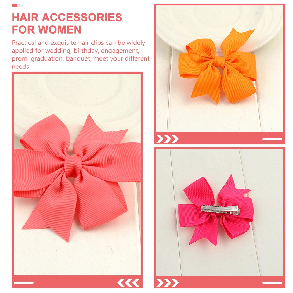 

10pcs Bow Clips Small Bows Girls Women Cute Accessories Lightweight Comfortable Long Lasting Fade Resistant Wedding Party Use