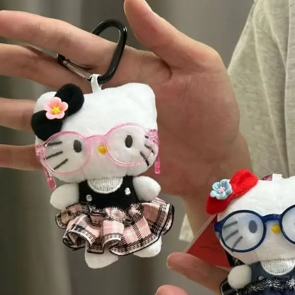 Kawaii Hello Kitty Sanrio Pluche Sleutelhanger Cartoon Anime Gevulde Pop Speelgoed Leuke Rugzak Hanger Decoratie Accessoires Paar Cadeau
