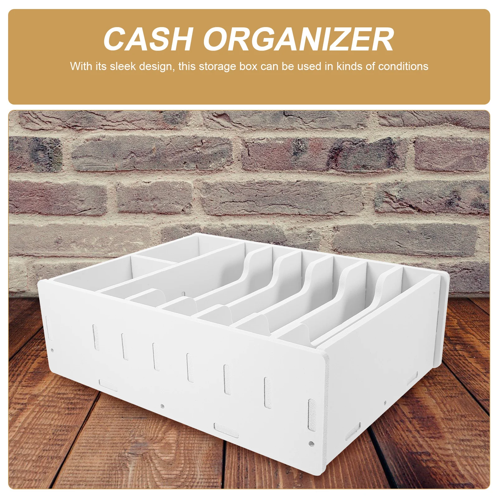 Cash Storage Box Desktop Organizer Multi-Grid Design Material Quick Access Bills Coins Financial Documents Storage