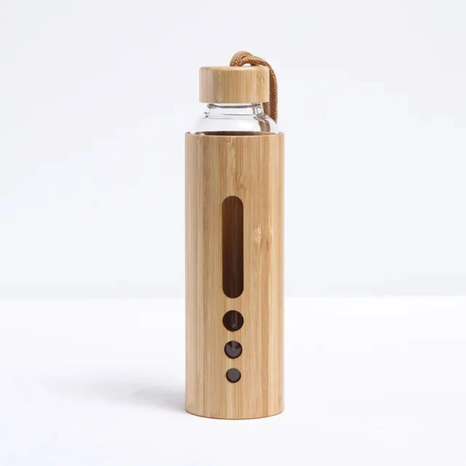 500ml Glass Water Bottle Bamboo Hot-proof Sleeve Borosilicate Glass Cup Eco-friendly Drinkware outdoor Portable Tour Bottle