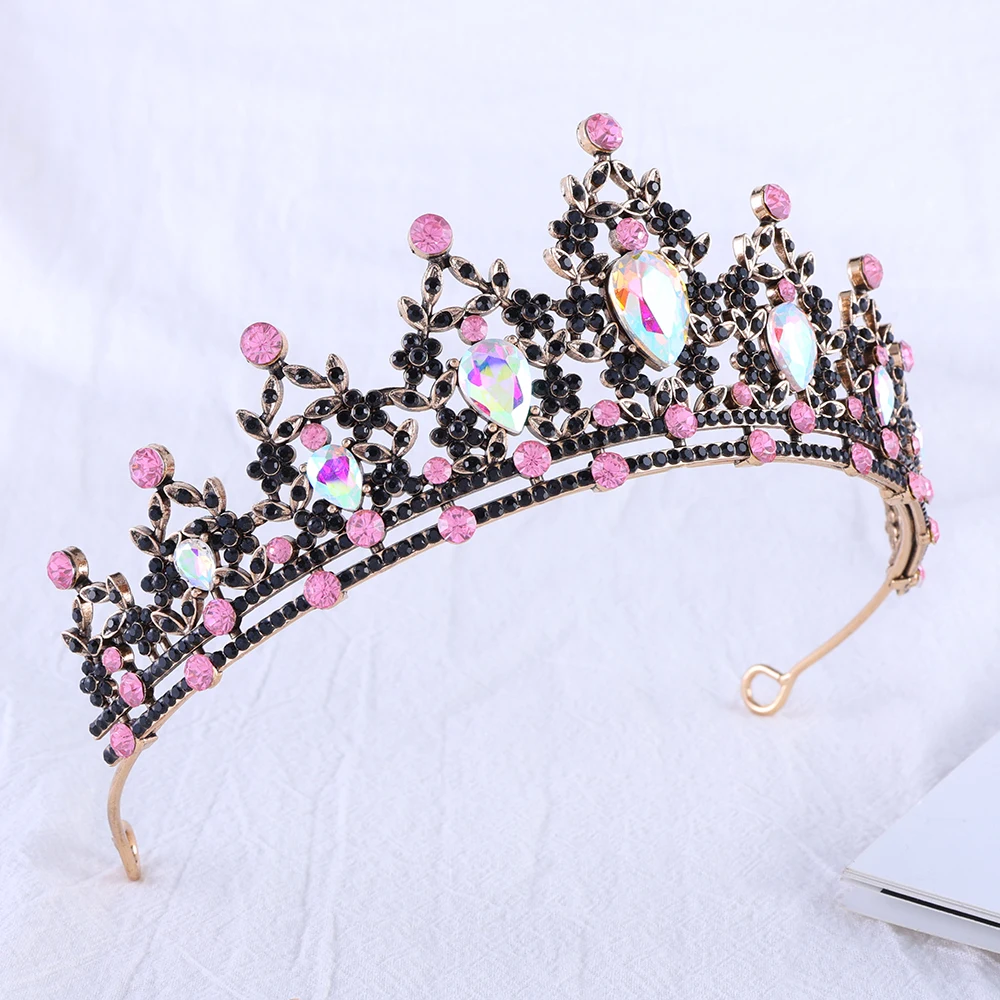 Luxury Elegant Crystal Crown Hair Accessories Tiara For Women Party Colorful Rhinestone Bridal Crown New Hair Jewelry