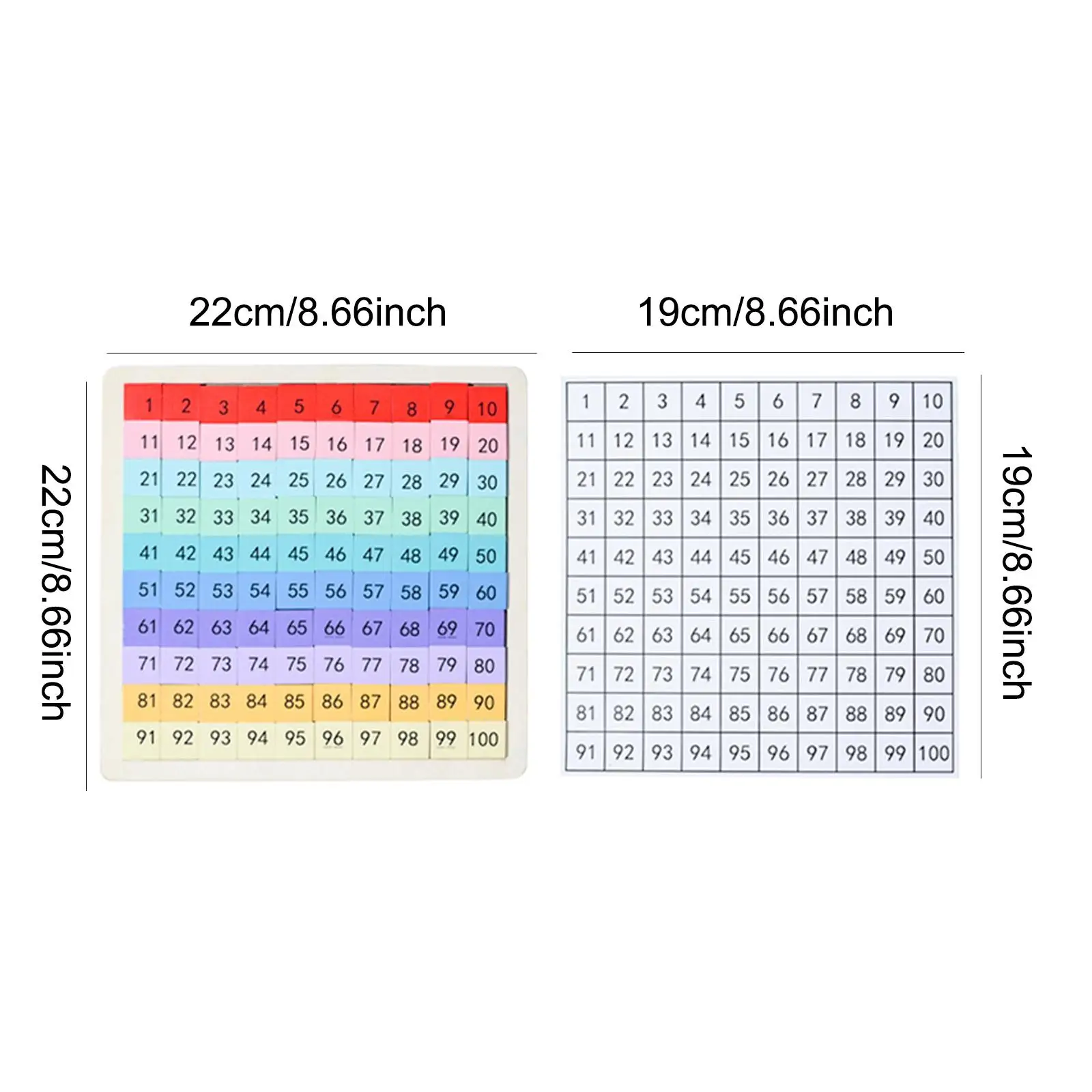 Wooden Math Board Toy Math Learning Tray Counting Math Table Board Game for Classroom Travel Outdoor Kindergarten Elementary