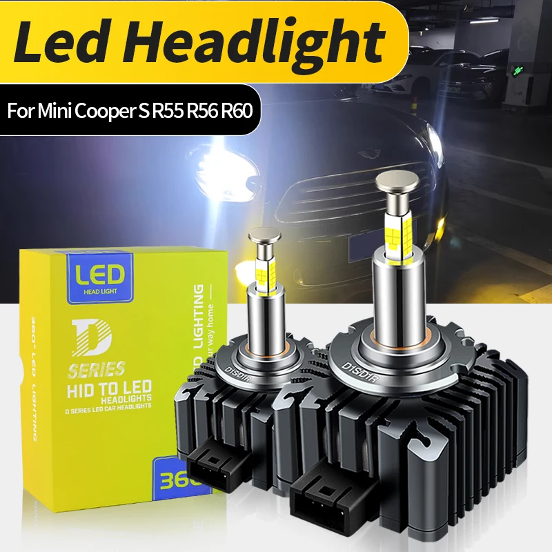 2Pcs led Headlights D1S Replace Xenon HID Car Bulb 35W Automobiles Headlamps 6000K Fit For Mini Countryman R60 R55 R56 cooper S