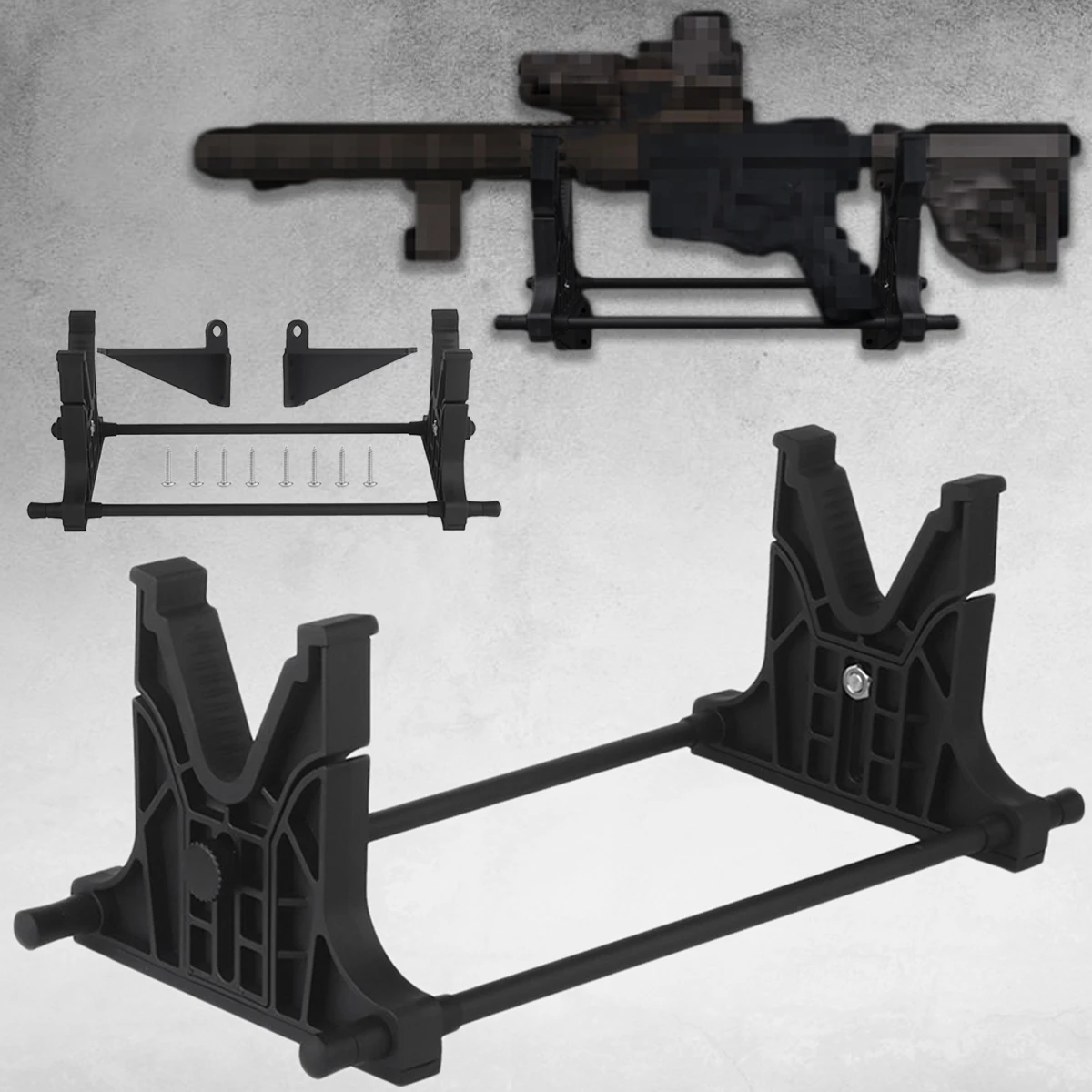 

Hunting Airsoft Gun Display Collection Stand Adjustable Tactical Cleaning and Maintenance Base Quick Install Wall Mount Bracket