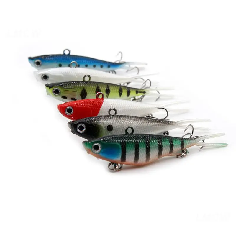 1/3/5PCS New 1 Piece Silicone VIB JIG Hook Whopper Soft 9.5 Cm/21 G Bait Fishing Bait 3D Eye Artificial Bait With Tweeter Hook