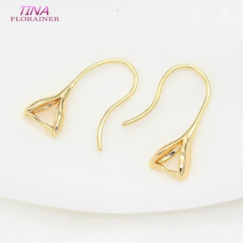 6PCS Supplies For Jewelry 14k Gold Color Plated Pinch Bail Earring Hooks For Handmade DIY Crystal Earrings Making Accessories