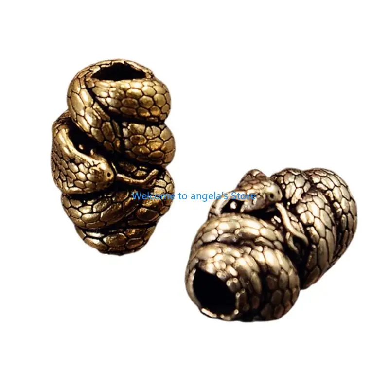 

X4YC Snake Serpents Metal Beads Pendant for Paracord and Jewelry Crafting Large Hole
