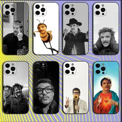 Actor P-Pedro Pascal Phone Case For iPhone 16,15,14,13,12,11,Pro,X,XS,Max,XR,Plus,Mini Soft Black Cover