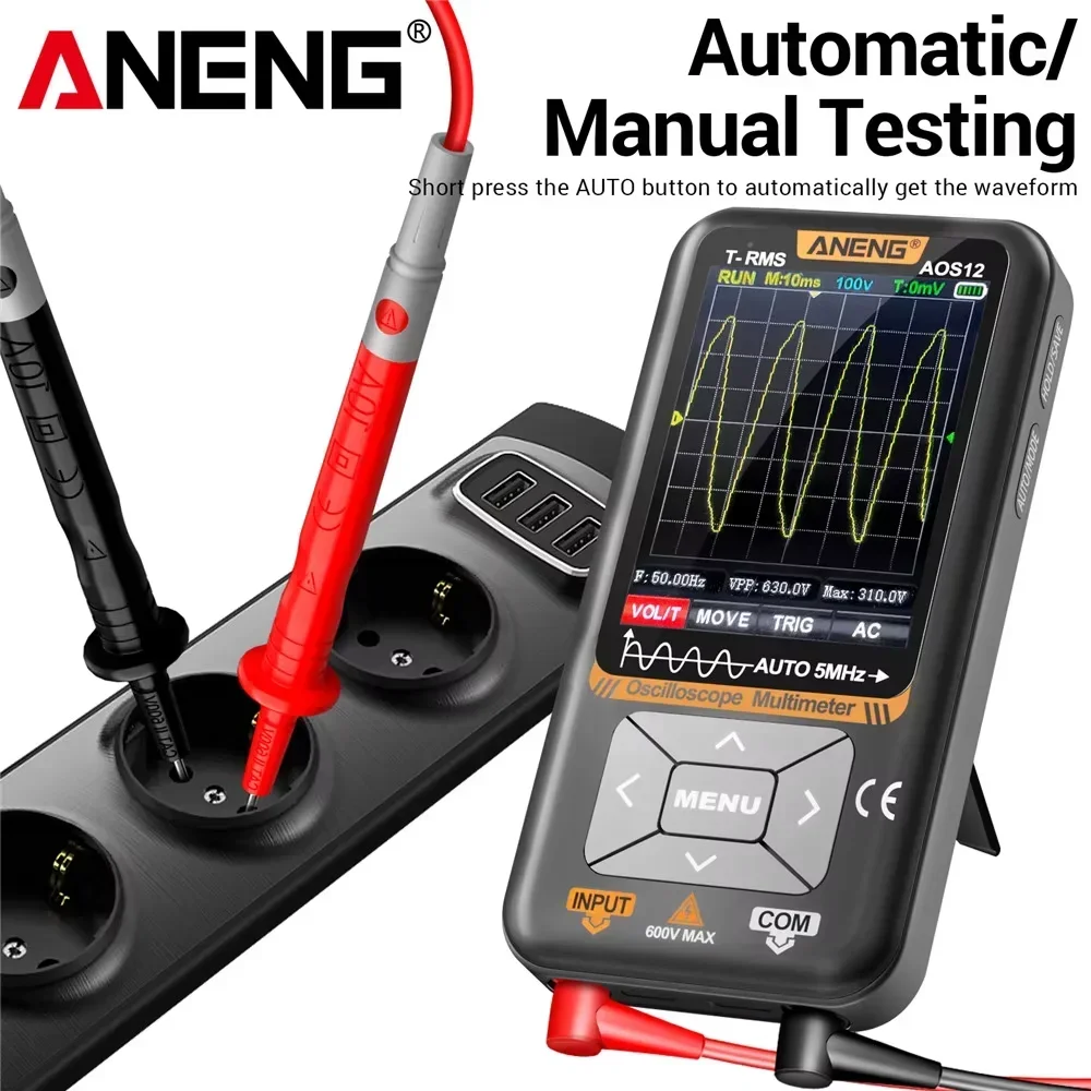 ANENG AOS12 2-in-1 Oscilloscope Multimeter 5MHz Bandwidth 48MSa/s Sampling Handheld Digital Waveform Tester True RMS Multimeter