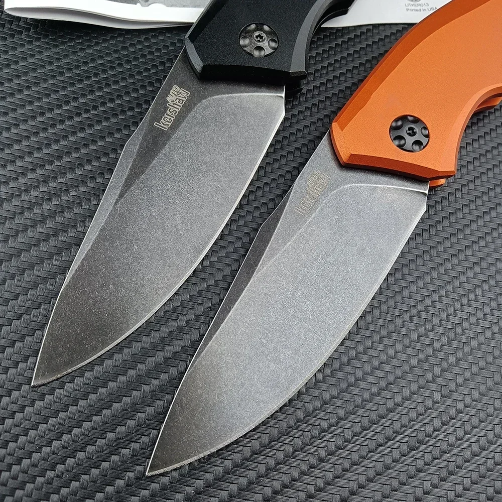 KS 7100 Launch 1 Tactical Folding Knife 9Cr13Mov Stonewash Blade Aluminum Handle Pocket Knife EDC Men\'s Camping Hunting Tools