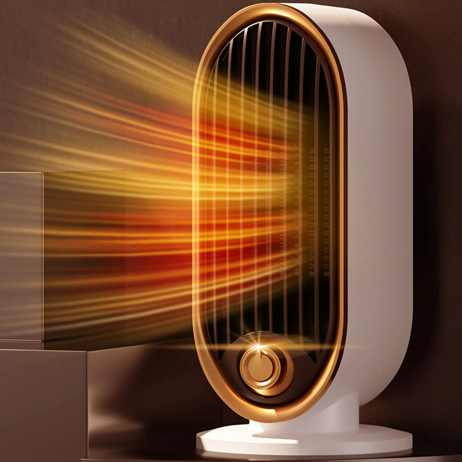 مروحة سخان صغيرة مزدوجة ساخنة باردة عمودية محمولة لسطح المكتب مكتب هادئ يستخدم مبردًا لتدفئة المساحة الشخصية لمكتب غرفة المنزل الداخلي #3