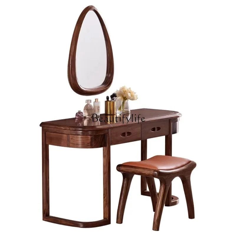 

ld14New Chinese ebony dresser stool set imported ebony original solid wood