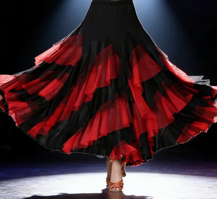 

Ballroom Dance Skirt Modern Social Dance Skirt Large Flare Half Circle Long Skirt Waltz Competition Costume